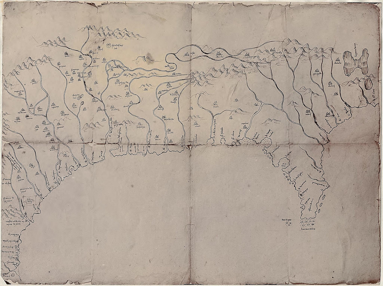 This old map of Mapa Del Golfo Y Costa De La Nueva España : Desde El Río De Panuco Hasta El Cabo De Santa Elena.. from 1572 was created by  Archivo General De Indias, Alonso De Santa Cruz in 1572