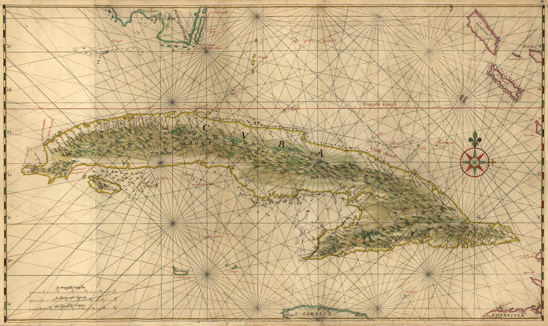 This old map of Map of the Complete Island of Cuba. (Cuba) from 1639 was created by Joan Vinckeboons in 1639