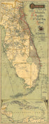 Map of the Peninsula of Florida and Adjacent Islands : East Coast Line, the St. Augustine Routes and Connections. (Jacksonville, St. Augustine, and Indian River Railway) 1893 by Relic Map Company