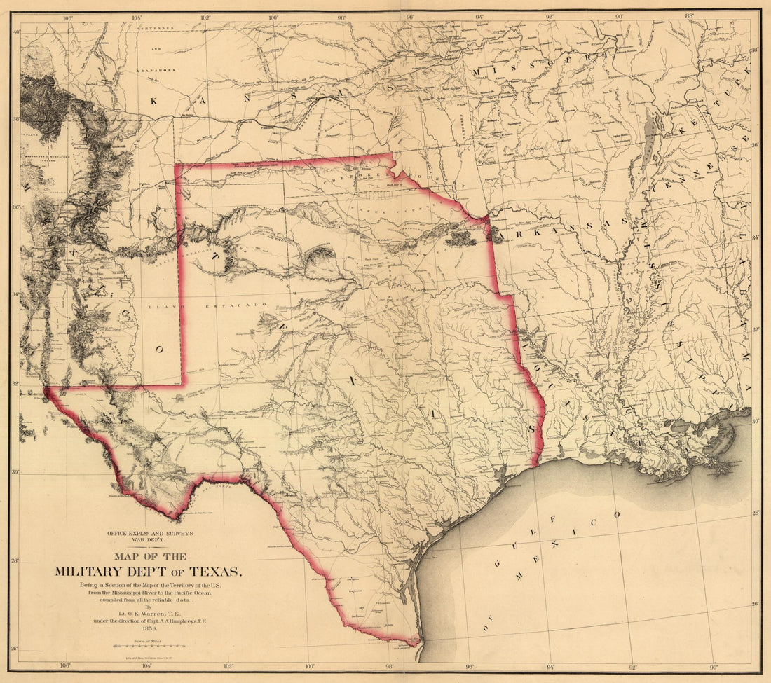 This old map of Map of the Military Dep&