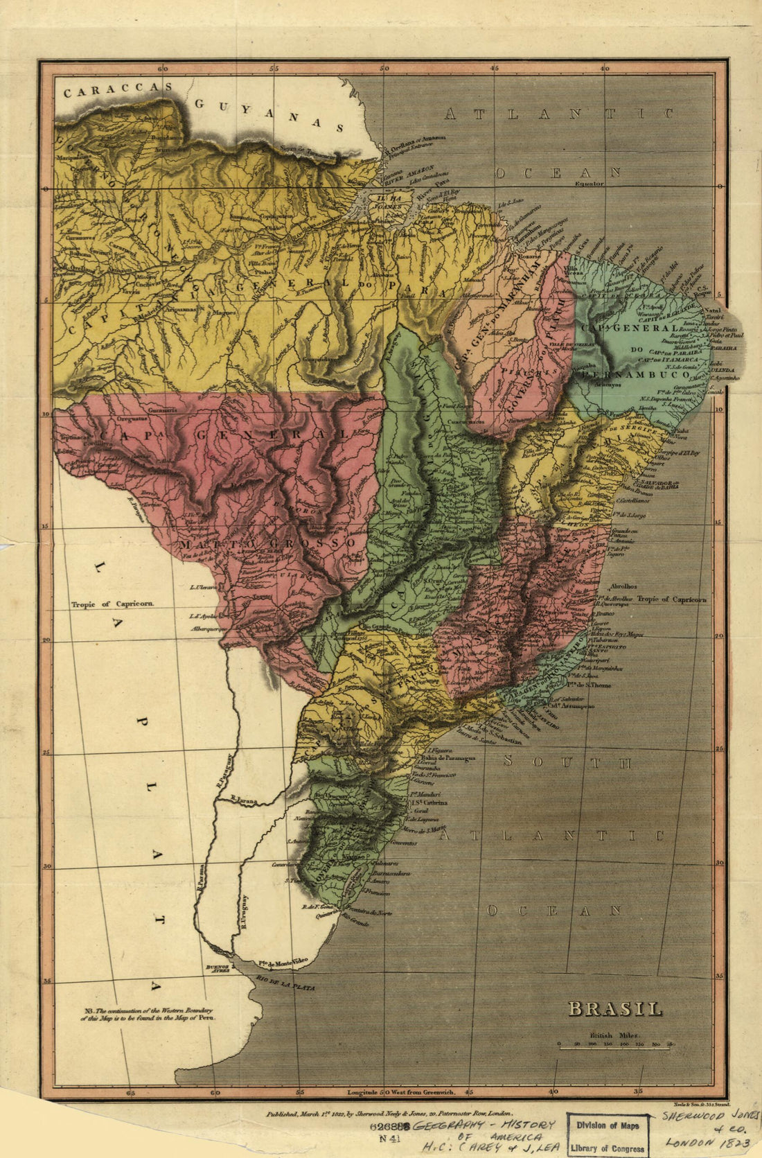 This old map of Brazil from 1822 was created by Henry Charles Carey, Isaac Lea in 1822