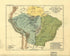 Distribution Areas for Bow and Arrow Types In Central Brazil 1896 by Relic Map Company