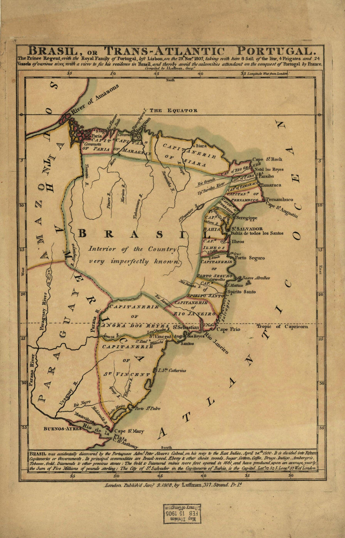 This old map of Atlantic Portugal from 1808 was created by J. (John) Luffman in 1808