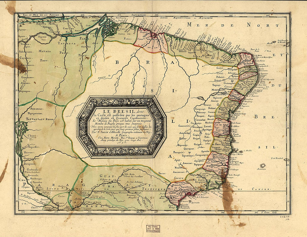 Le Bresil 1656 by Relic Map Company