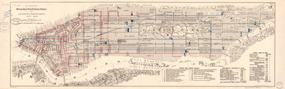 Map Showing the Metropolitan Street Railway System and Lines Operated In Connection Therewith : 232.07 Miles : borough of Manhattan, New York City 1899 by Relic Map Company