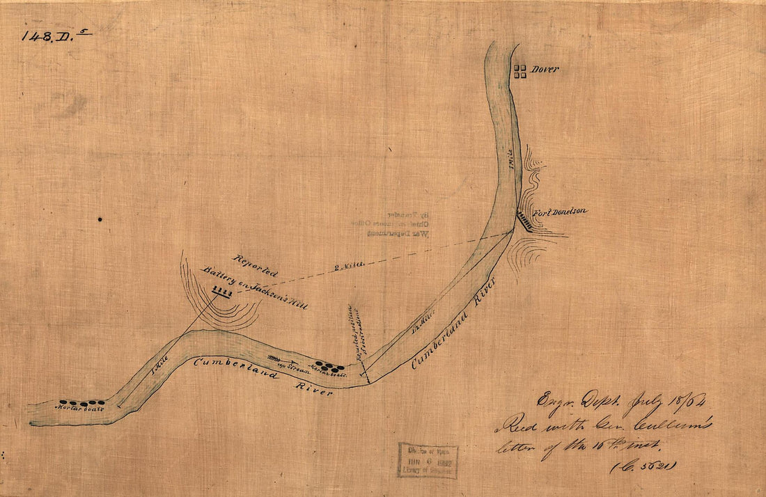 This old map of Map of the Environs of Fort Donelson, Tennessee, Feb. from 1862 was created by  United States. War Department. Corps of Engineers in 1862