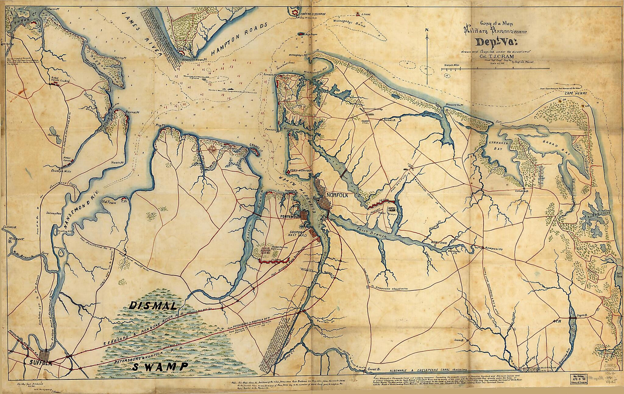 This old map of Copy of a Map Military Reconnaissance Dep&