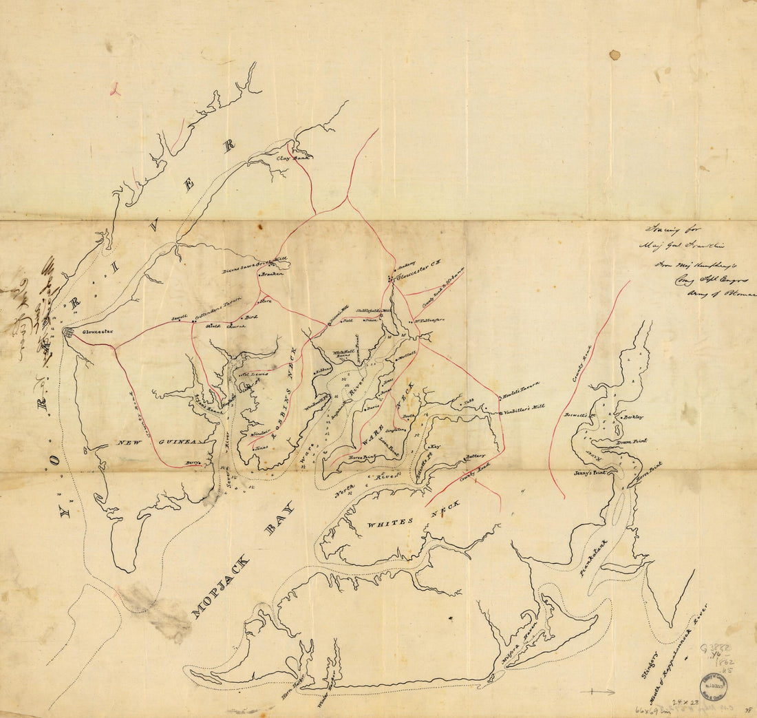 This old map of York River and Mobajack sic Bay, Va. (York River and Mobjack Bay, Va) from 1862 was created by William Buel Franklin, A. A. (Andrew Atkinson) Humphreys,  United States. Army. Corps of Topographical Engineers in 1862