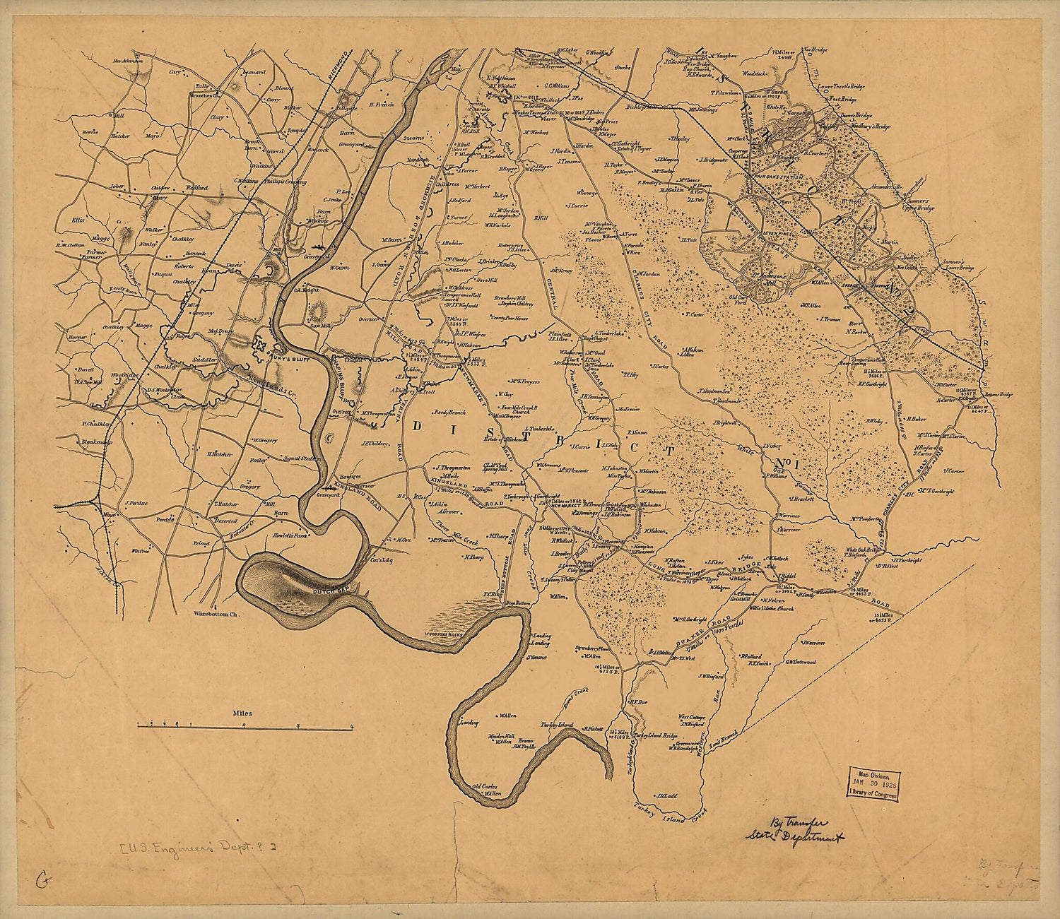 This old map of Miscellaneous Lithographed Proof Sheets of Areas In Virginia : Field Surveys Compiled and Printed by the Engineer Department, Army of the Potomac from 1863 was created by J. F. Gedney,  United States. Army of the Potomac. Engineer Departm