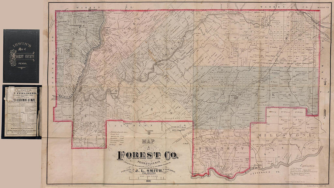 This old map of Map of Forest County, Pennsylvania (Irwin&