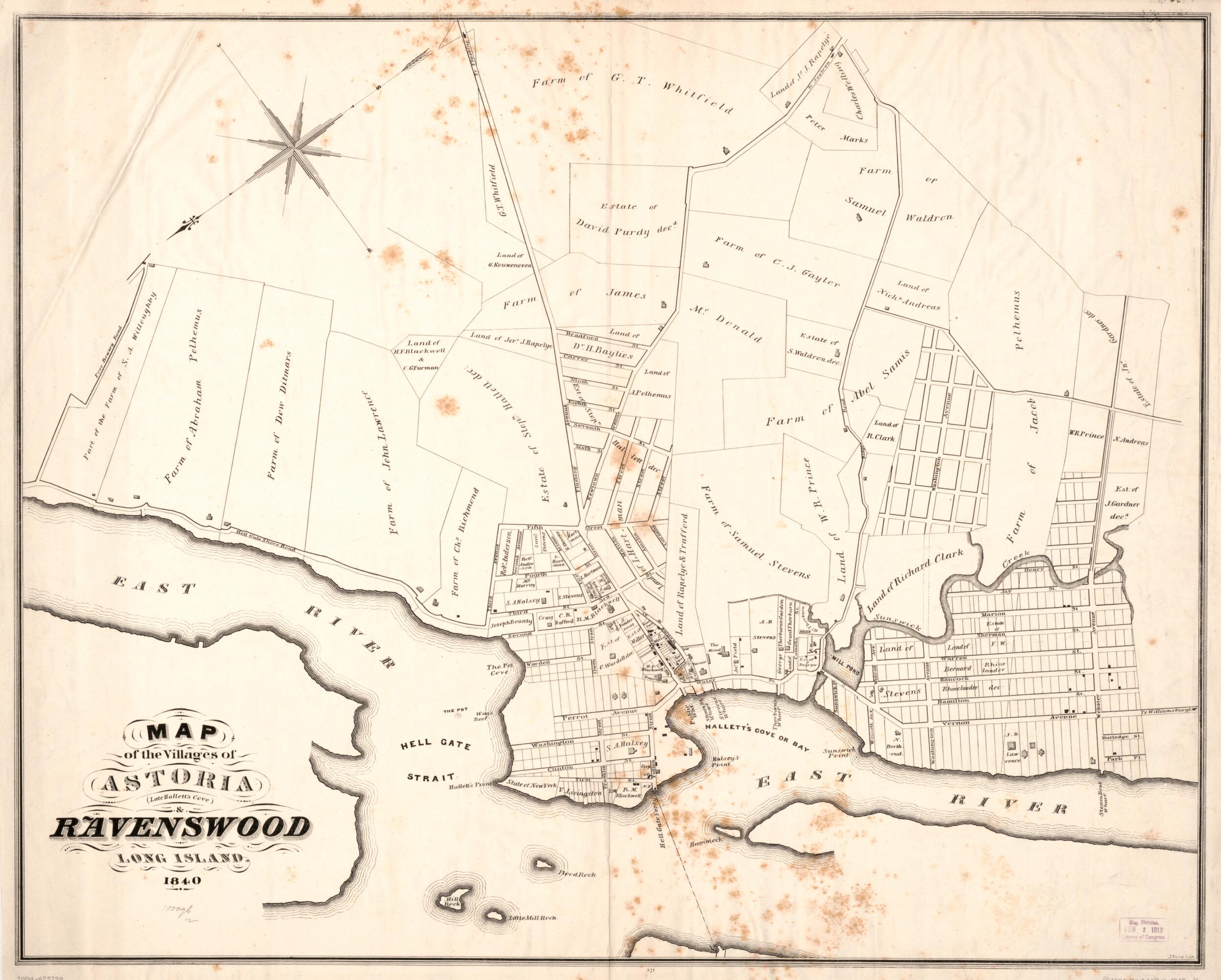 This old map of Map of the Villages of Astoria (late Hallett&