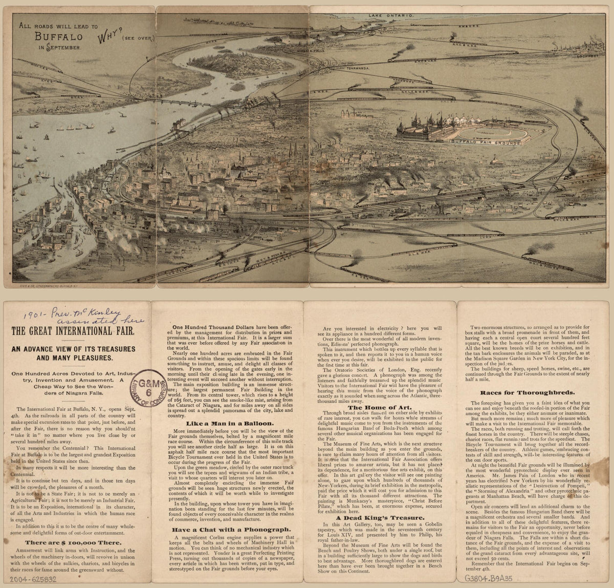 All Roads Will Lead to Buffalo In September. (Great International Fair :) 1888 by Relic Map Company