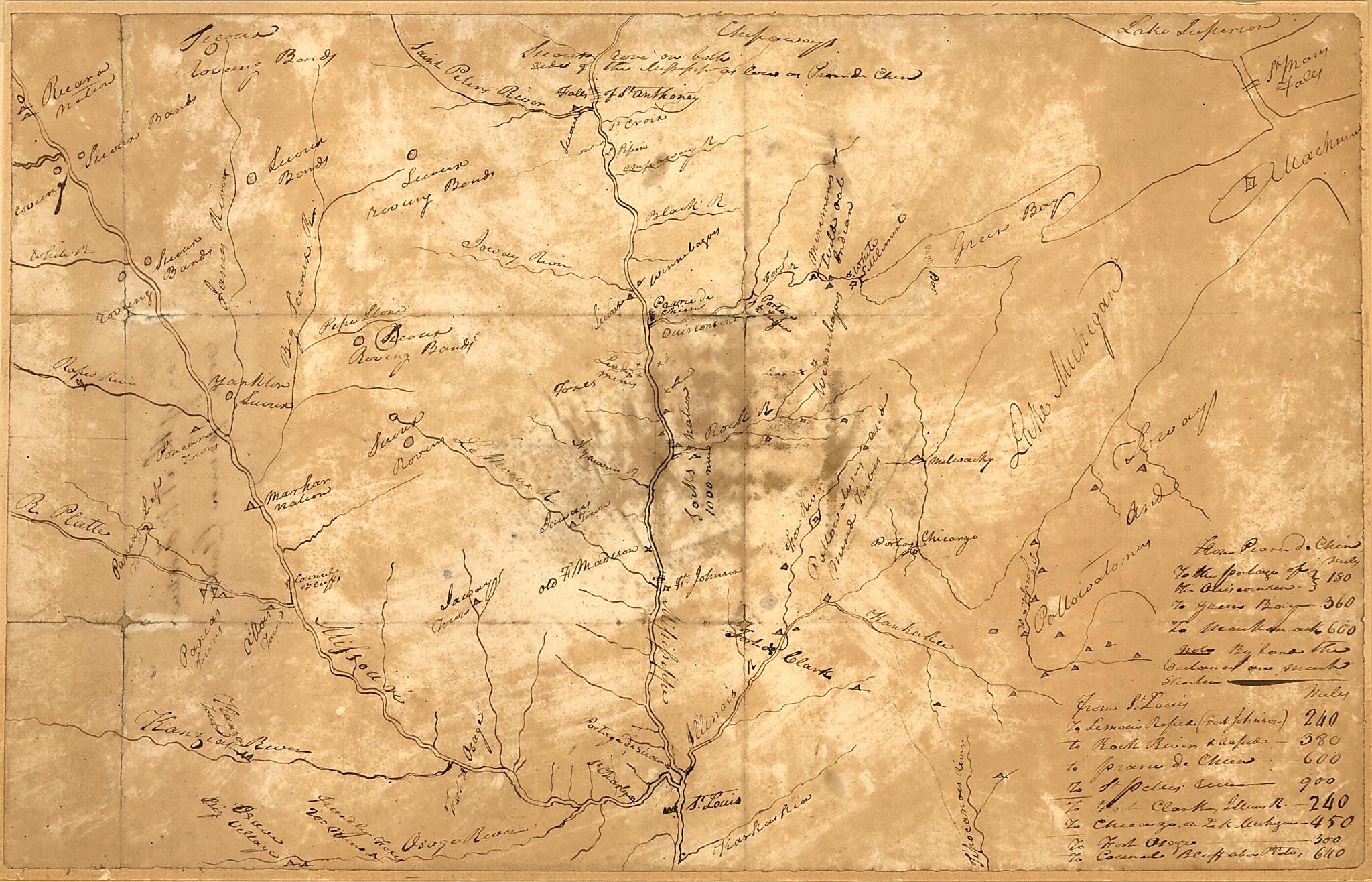 This old map of Plan of the N.W. Frontier (Plan of the Northwest Frontier) from 1813 was created by William Clark in 1813
