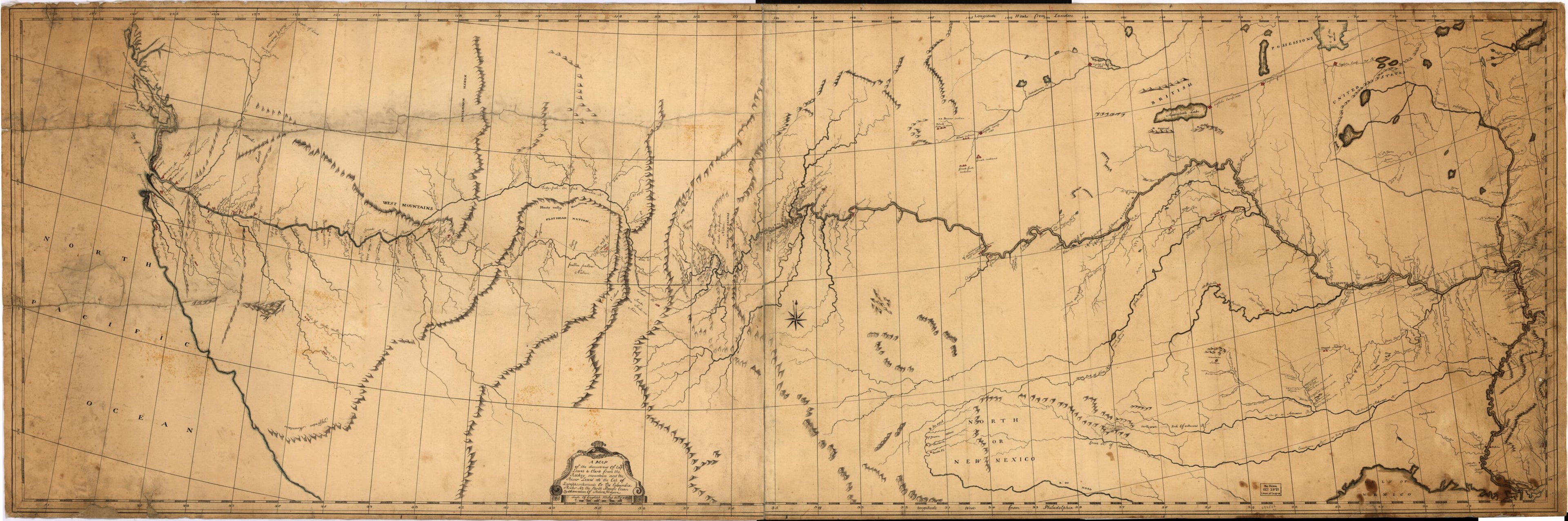 This old map of A Map of the Discoveries of Capt. Lewis &amp; Clark from the Rockey Mountain and the River Lewis to the Cap of Disappointement Or the Coloumbia River at the North Pacific Ocean from 1807 was created by Robert Frazer in 1807