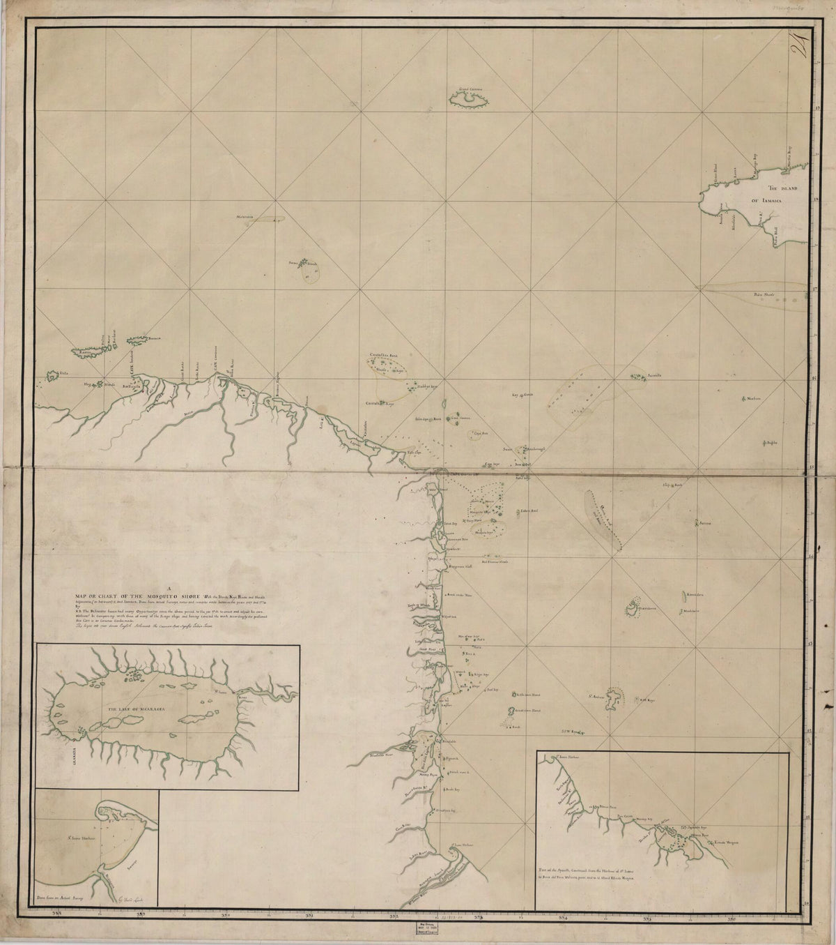A Map Or Chart of the Mosquito Shore : With the Islands, Keys, Rocks and Shoals, Adjacent to (or Between) It and Iamaica 1781 by Relic Map Company