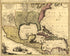 Tabula Mexicae Et Floridae : Terrarum Anglicarum, Et Anteriorum Americae Insularum, Item Cursuum Et Circuituum Fluminis Mississipi Dicti in 1710 by Relic Map Company