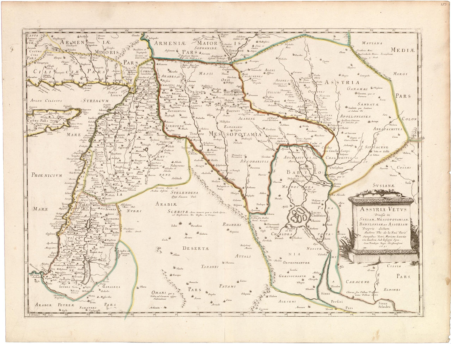 Assyria Vetvs Diuisa In Syriam, Messopotamiam, Babyloniam, Et Assyriam (Assyria Vetus Divisa In Syriam, Messopotamiam, Babyloniam, Et Assyriam) 1651 by Relic Map Company