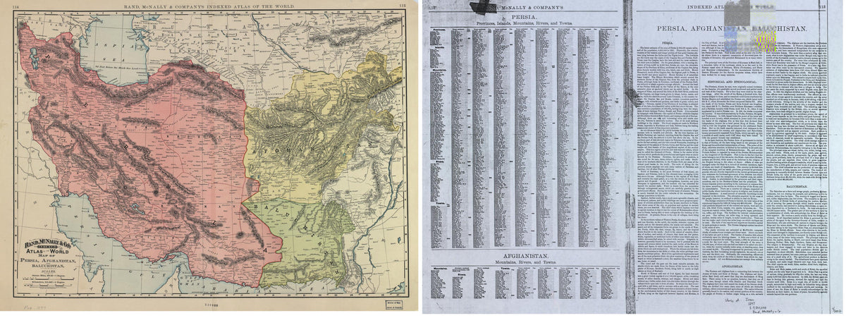 Map of Persia, Afghanistan and Baluchistan. (Rand, McNally &amp; Co.&