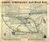 Gospel Temperance Railroad Map 1908 by Relic Map Company