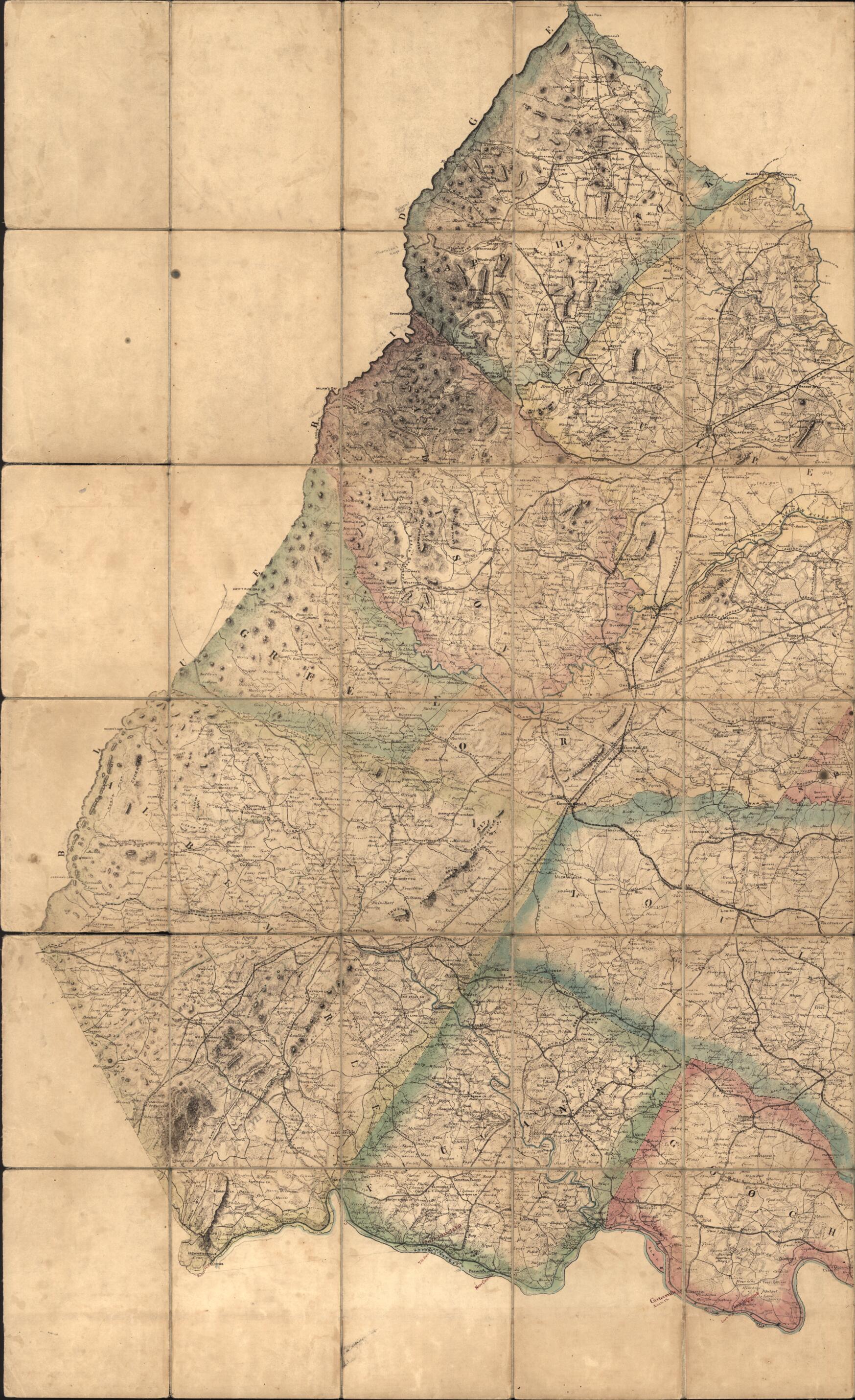 This old map of Map of a Portion of Eastern Virginia, from a Map In Progress from 1864 was created by Albert H. (Albert Henry) Campbell,  Confederate States of America. Army. Department of Northern Virginia. Chief Engineer&