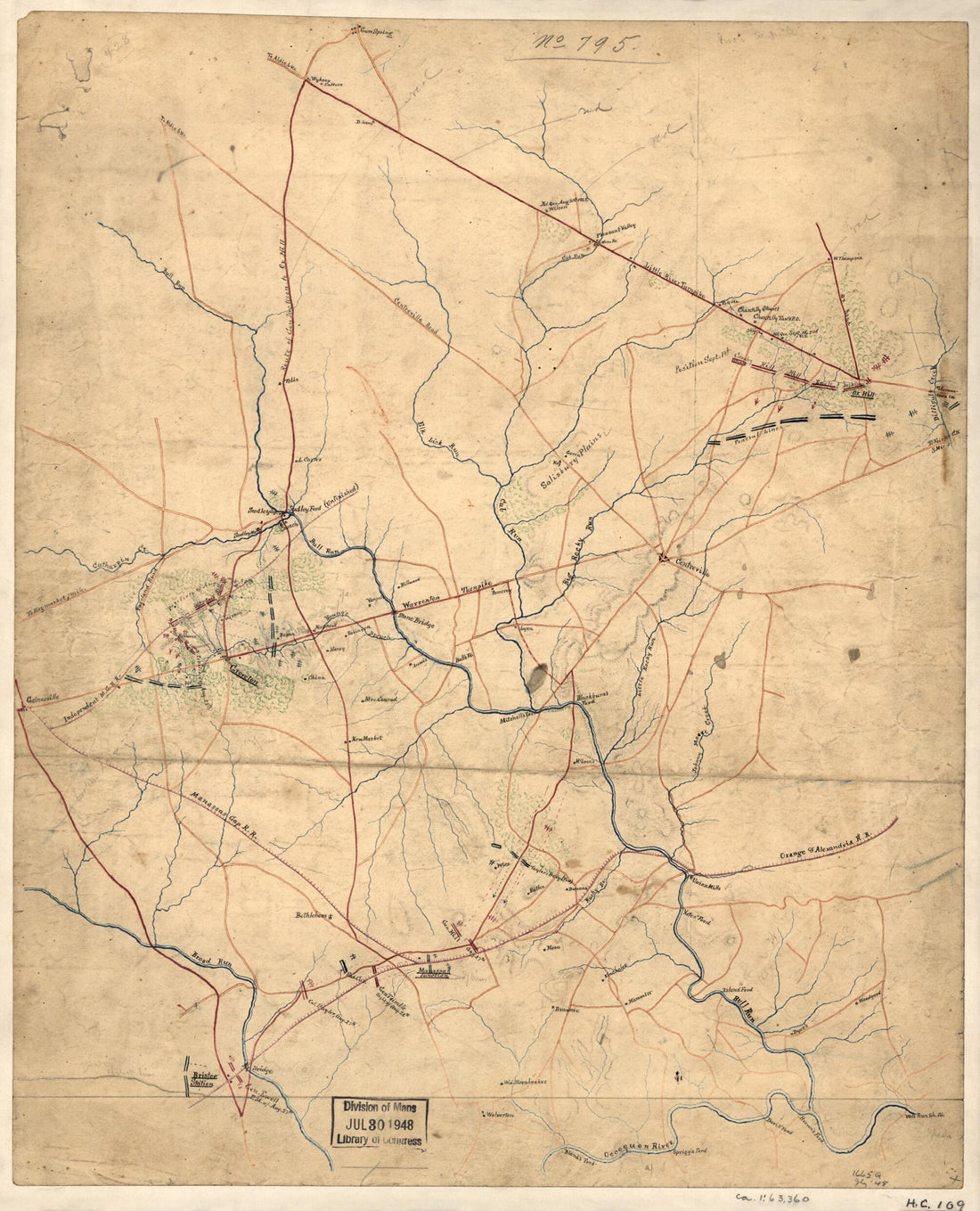 This old map of Sketch Showing Positions of Second Corps, A.N.Va., August 26th to September 2, from 1862 : Embracing Engagements at Bristoe Station, Manassas Junction, Groveton Or Second Manassas, and Ox Hill Or Chantilly, Va was created by Jedediah Hotc