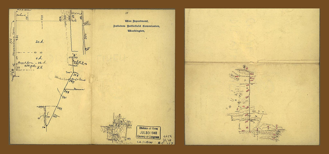 This old map of Preliminary Field Sketch of Part of the Antietam Battlefield, In the Area North of Sharpsburg from 1895 was created by  in 1895