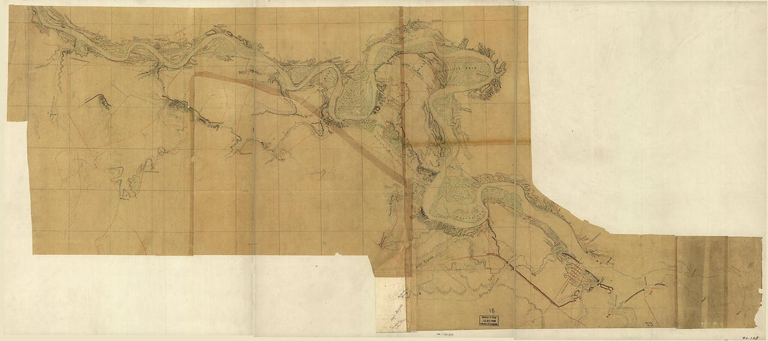 This old map of Map of the Rappahannock River Below Fredericksburg, Showing Port Royal, Moss Neck, Corbin&