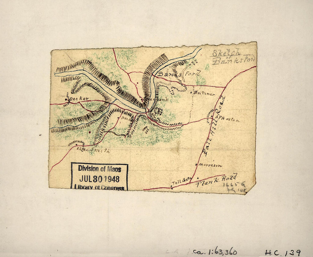 This old map of Sketch of Banks Ford from 1863 was created by  in 1863