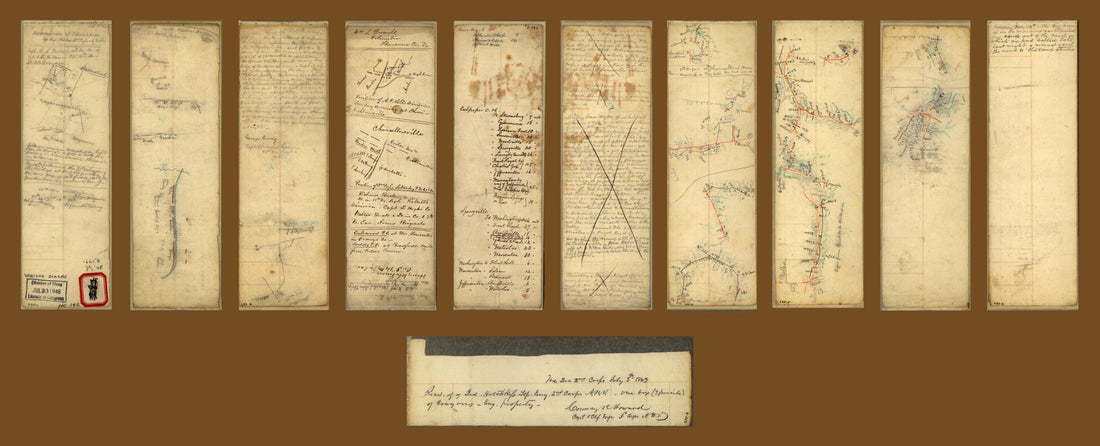 This old map of Memoranda of J. Hotchkiss, Top. Eng., Hd. Qrs., 2nd Corps, A.N.Va. : Chancellorsville, Virginia from 1863 was created by Jedediah Hotchkiss in 1863