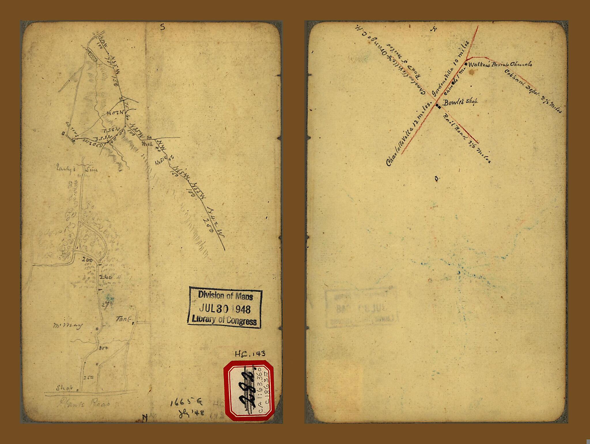 This old map of Sketch of the Roads South of Bowles&