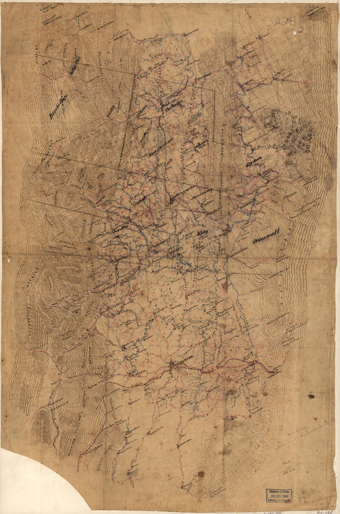 This old map of Map of the Shenandoah Valley from Mt. Jackson to Midway, Including Parts of Shenandoah, Page, Rockingham, and Augusta Counties, Virginia from 1860 was created by  in 1860