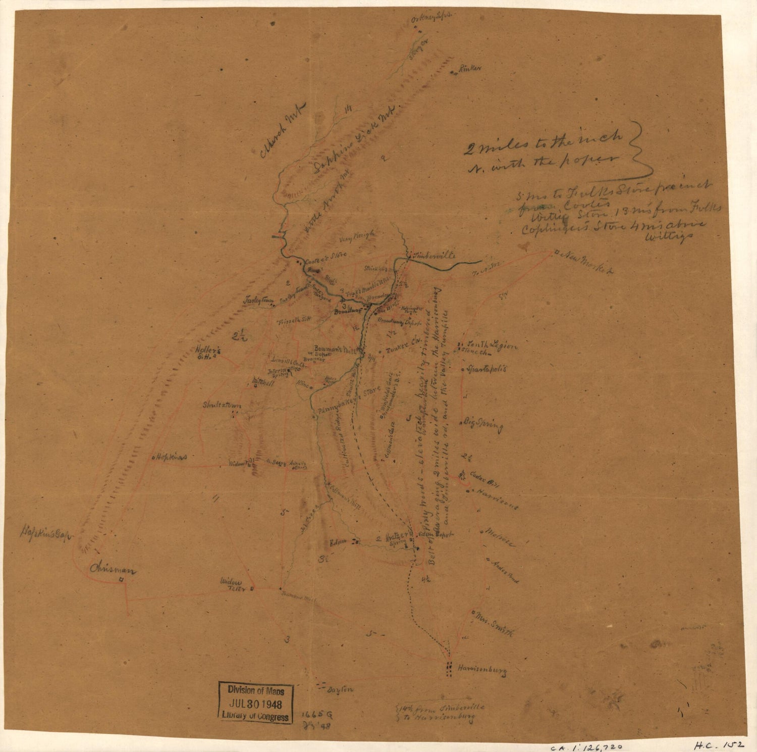 This old map of Map of Parts of Rockingham and Shenandoah Counties, Virginia, Including Harrisonburg and Orkney Springs from 1860 was created by  in 1860