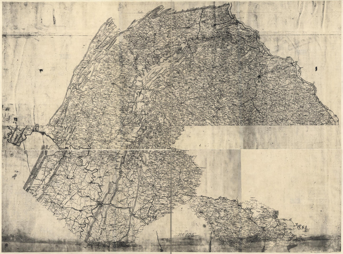 This old map of Map of Parts of Pennsylvania, Maryland, and Virginia Covering Areas from Harrisburg to Leesburg, and from Hancock to Baltimore from 1863 was created by  in 1863