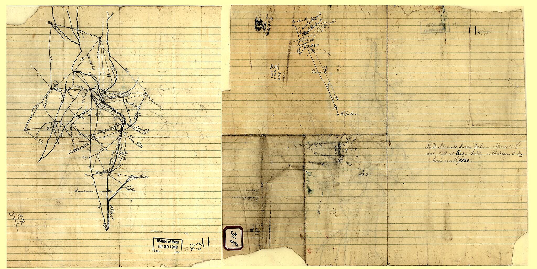 This old map of Sketch of the Rapidan River Valley, Covering Parts of Madison, Greene, Orange, Culpeper, Spotsylvania, and Stafford Counties, Virginia from 1864 was created by  in 1864