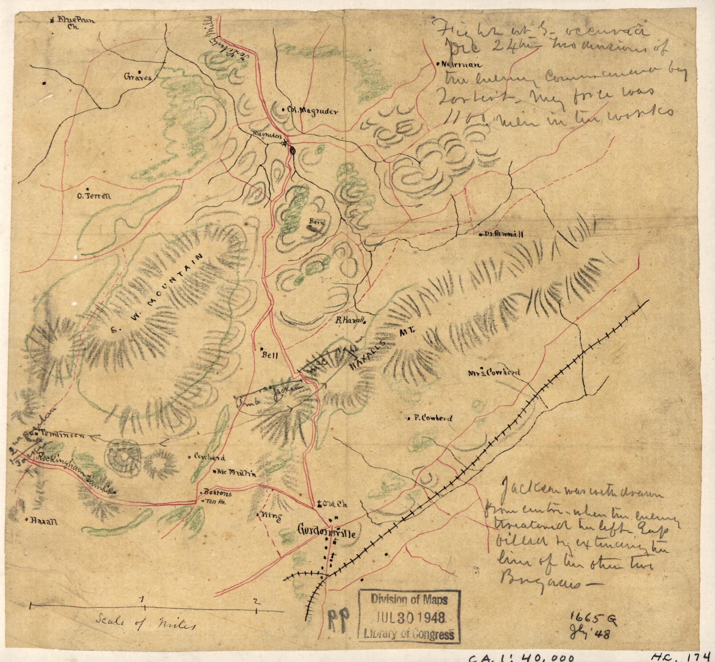 This old map of Sketch of the Cavalry Engagement of General Lomax Near Gordonsville, Virginia, Dec. 24th, from 1864 was created by  in 1864