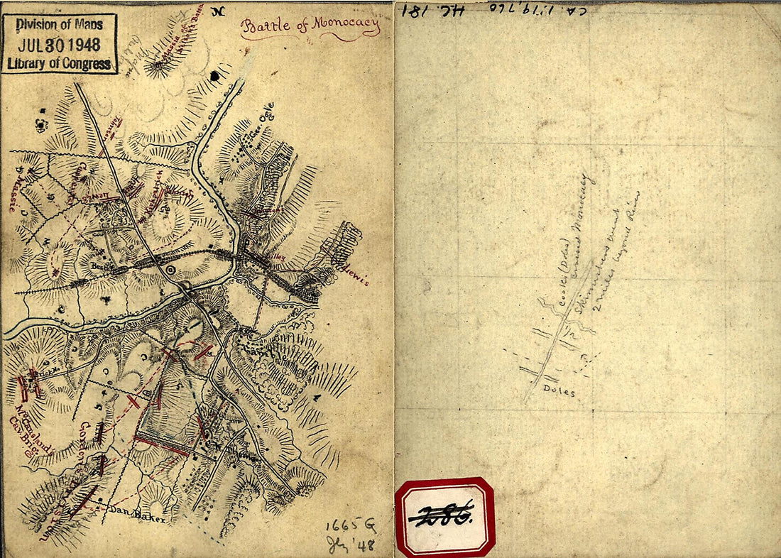 This old map of Battle of Monocacy from 1864 was created by  in 1864