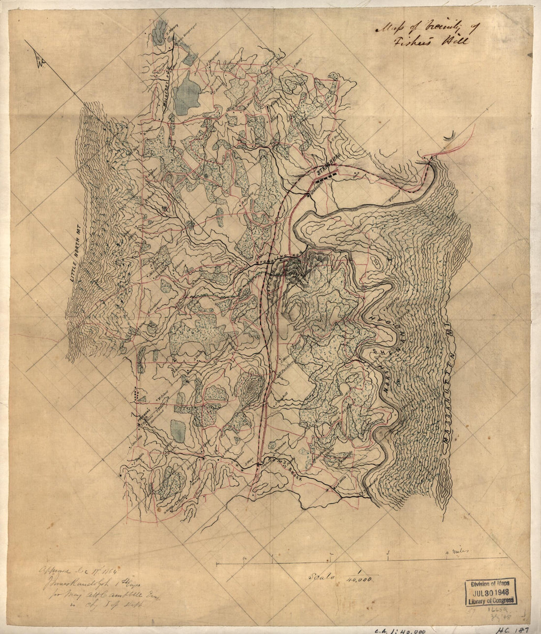 This old map of Map of Vicinity of Fisher&