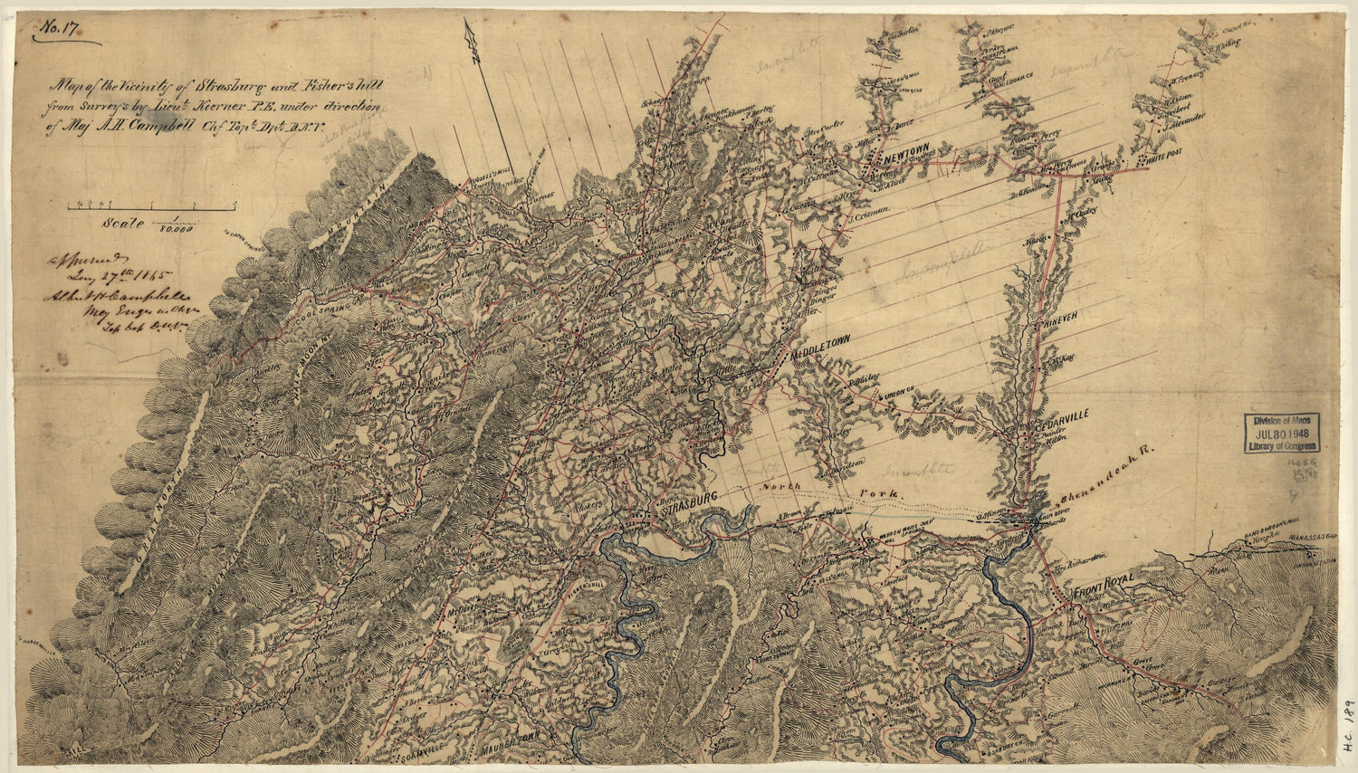 This old map of Map of the Vicinity of Strasburg and Fisher&