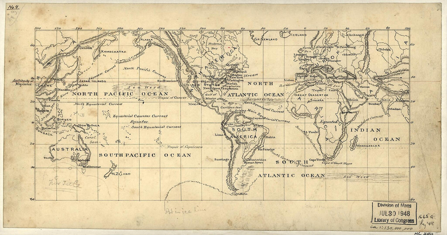 This old map of Map of the World On the Mercator Projection from 1875 was created by  in 1875