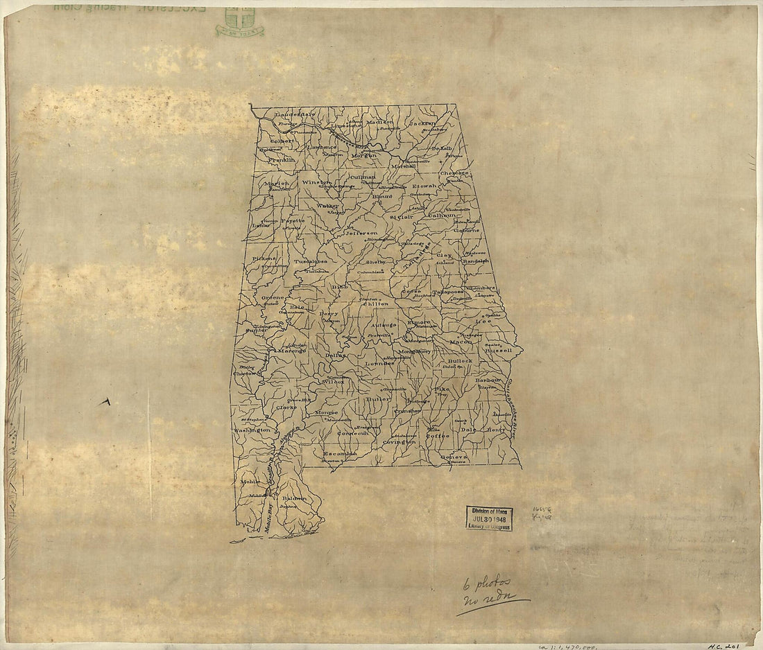 This old map of Base Map of Alabama from 1893 was created by Jedediah Hotchkiss in 1893