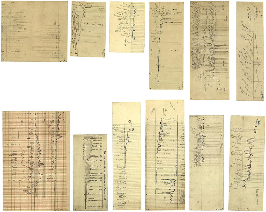 This old map of Profiles of 17 Cross Sections of Various Parts of Virginia, Drawn On 11 Sheets from 1880 was created by  in 1880