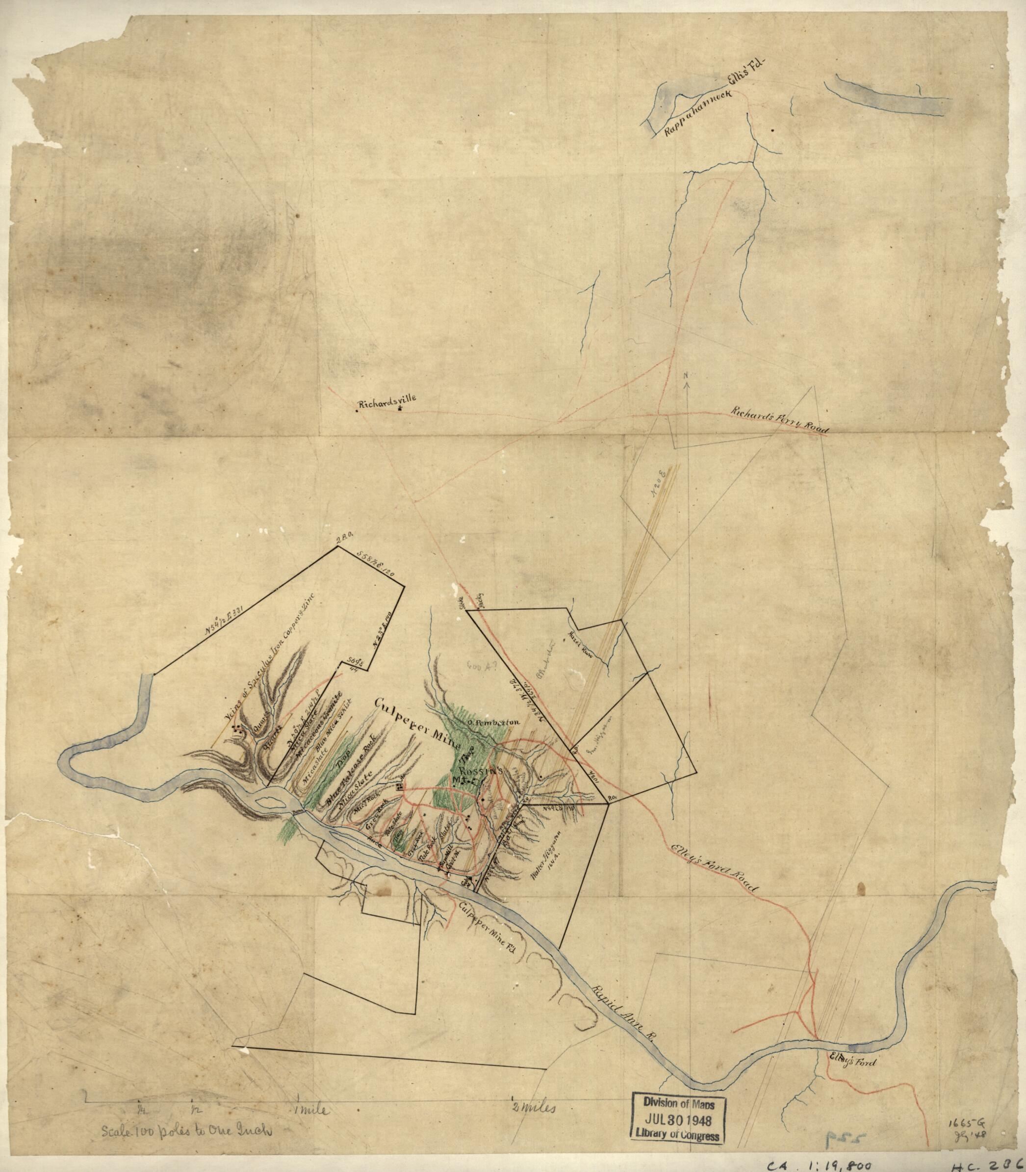This old map of Map of Mineral Lands In Culpepper County, Virginia, On the Rapidan River from 1880 was created by  in 1880