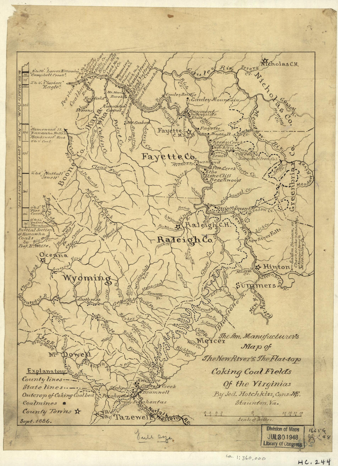 This old map of Top Coking Coal Fields of the Virginias (American Manufacturer&