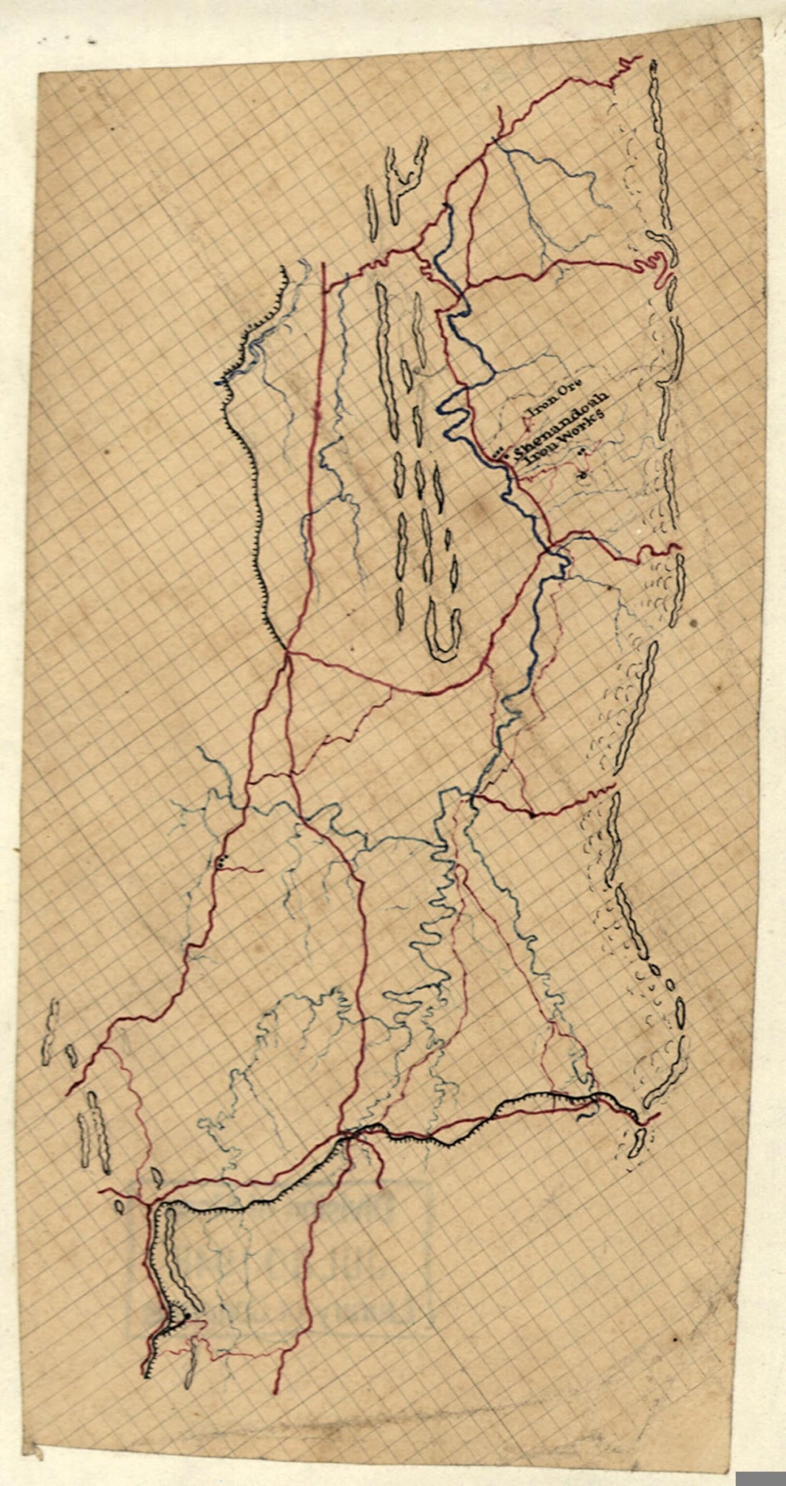 This old map of Map Showing the Location of the Shenandoah Iron Works at Shenandoah, Virginia from 1880 was created by  in 1880