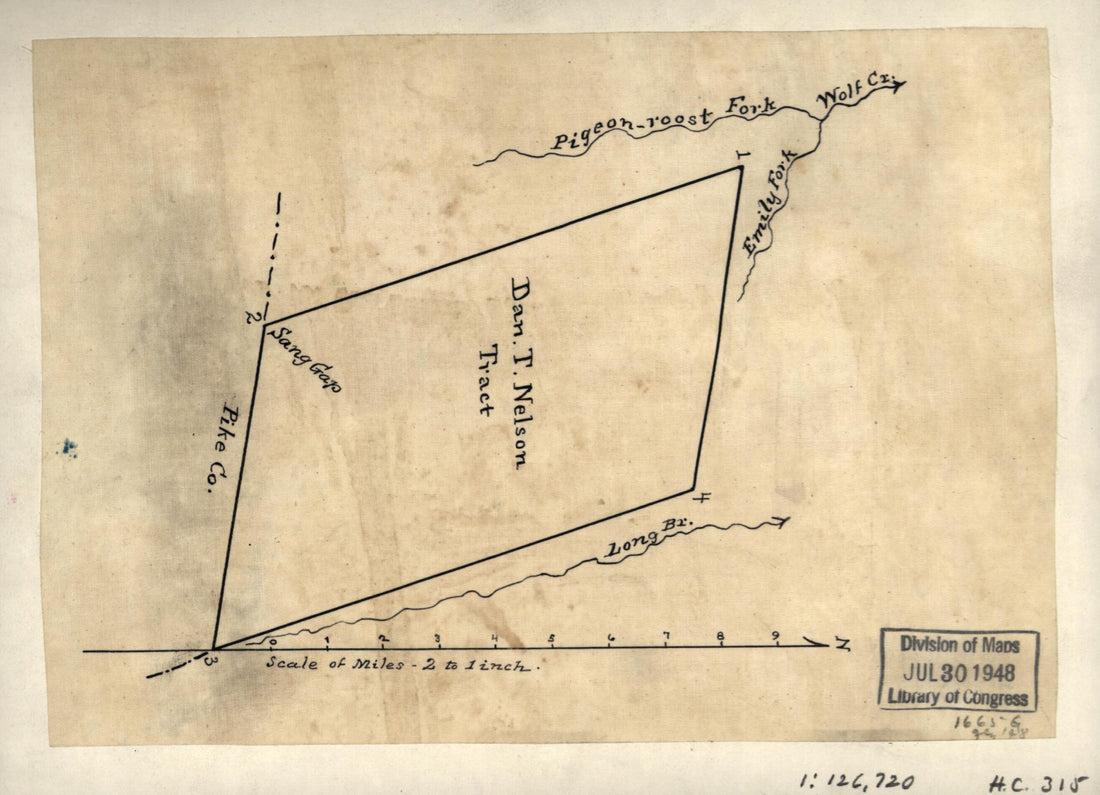 This old map of Plat of the Dan T. Nelson Tract of Land On Long Branch from 1870 was created by  in 1870