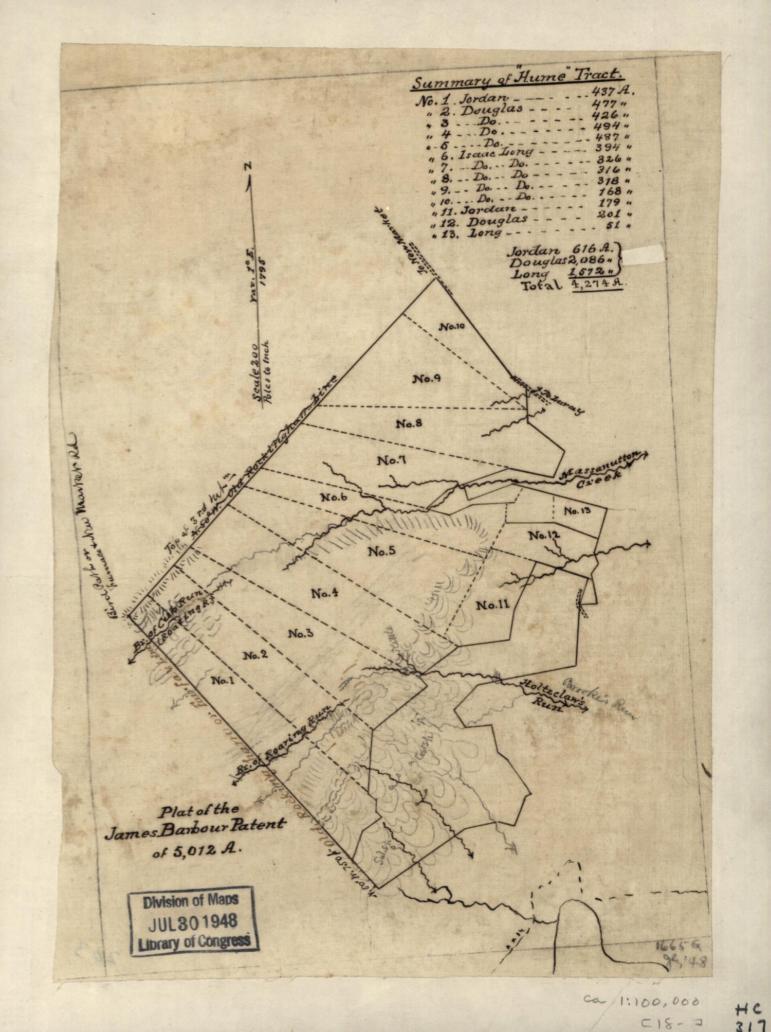 This old map of Plat of the James Barbour Patent of 5,012 A from 1870 was created by  in 1870