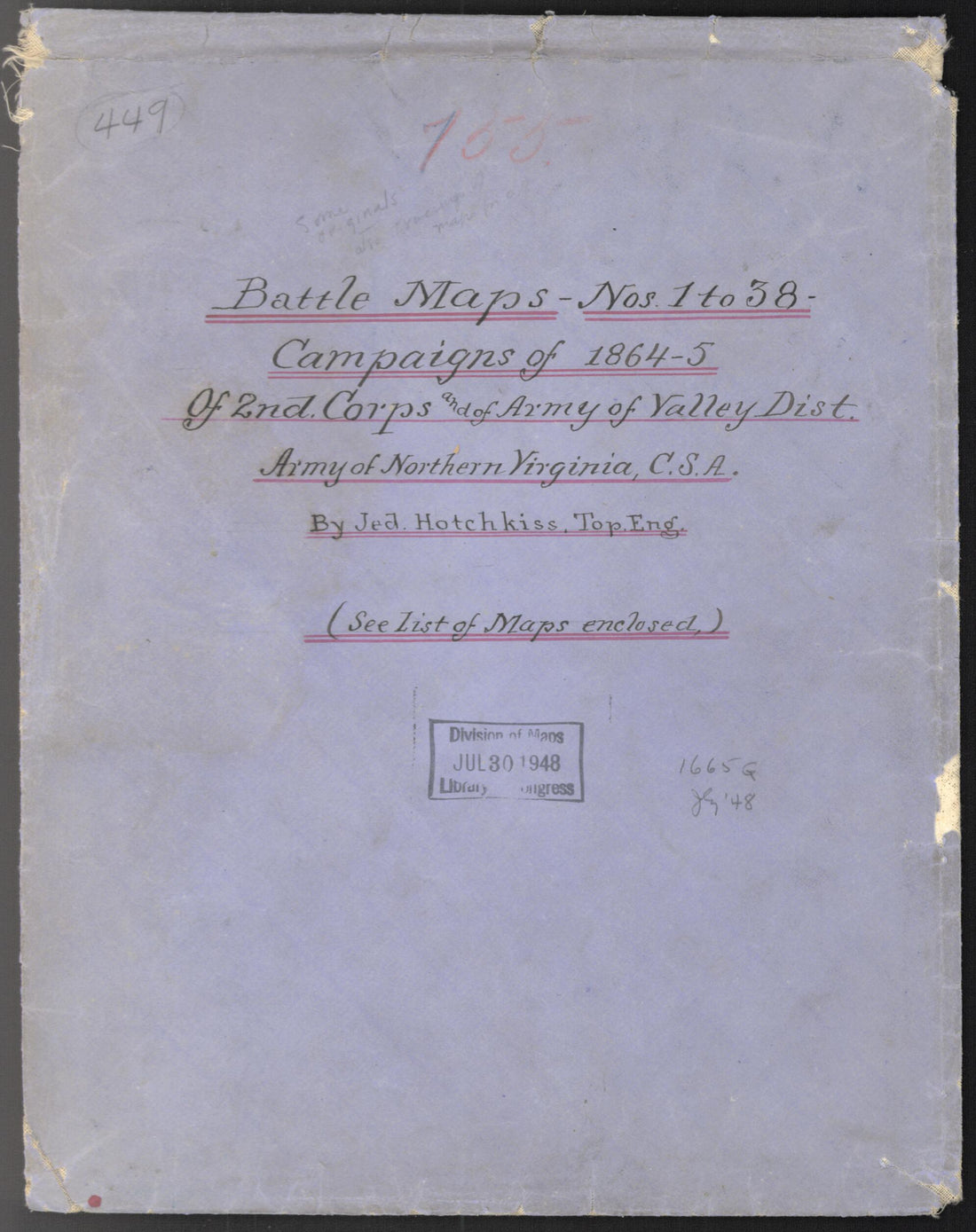 This old map of Report of the Camps, Marches &amp; Engagements, of the Second Corps, A.N.V., and of the Army of the Valley Dist. of the Department of Northern VA., During the Campaign of from 1864 : Virginia (5 of 2nd Corps and of Army of Valley Dist. of Nor