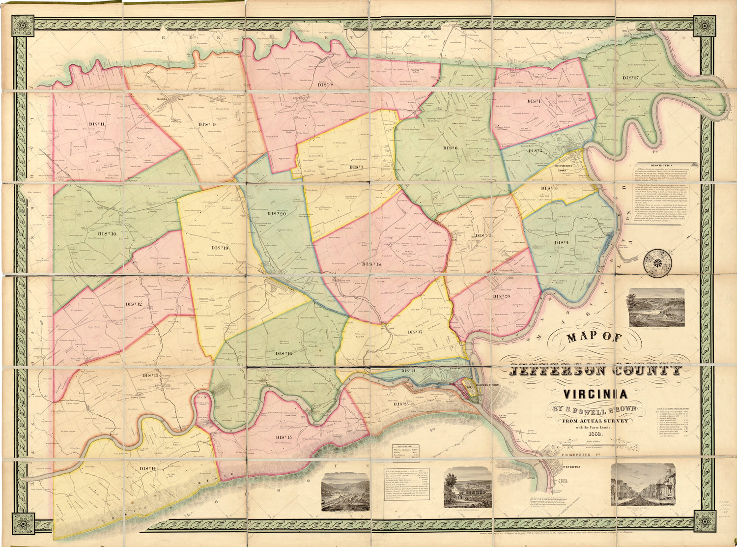 This old map of Map of Jefferson County, Virginia from 1852 was created by S. Howell Brown in 1852