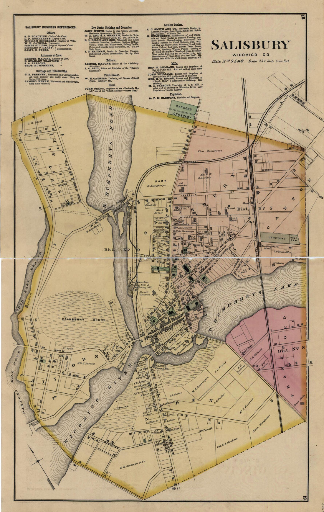 This old map of Atlas of Wicomico, Somerset &amp; Worcester Countries, Maryland. Compiled, Drawn and Published from Actual Surveys from 1877 was created by Griffing &amp; Stevenson Lake in 1877