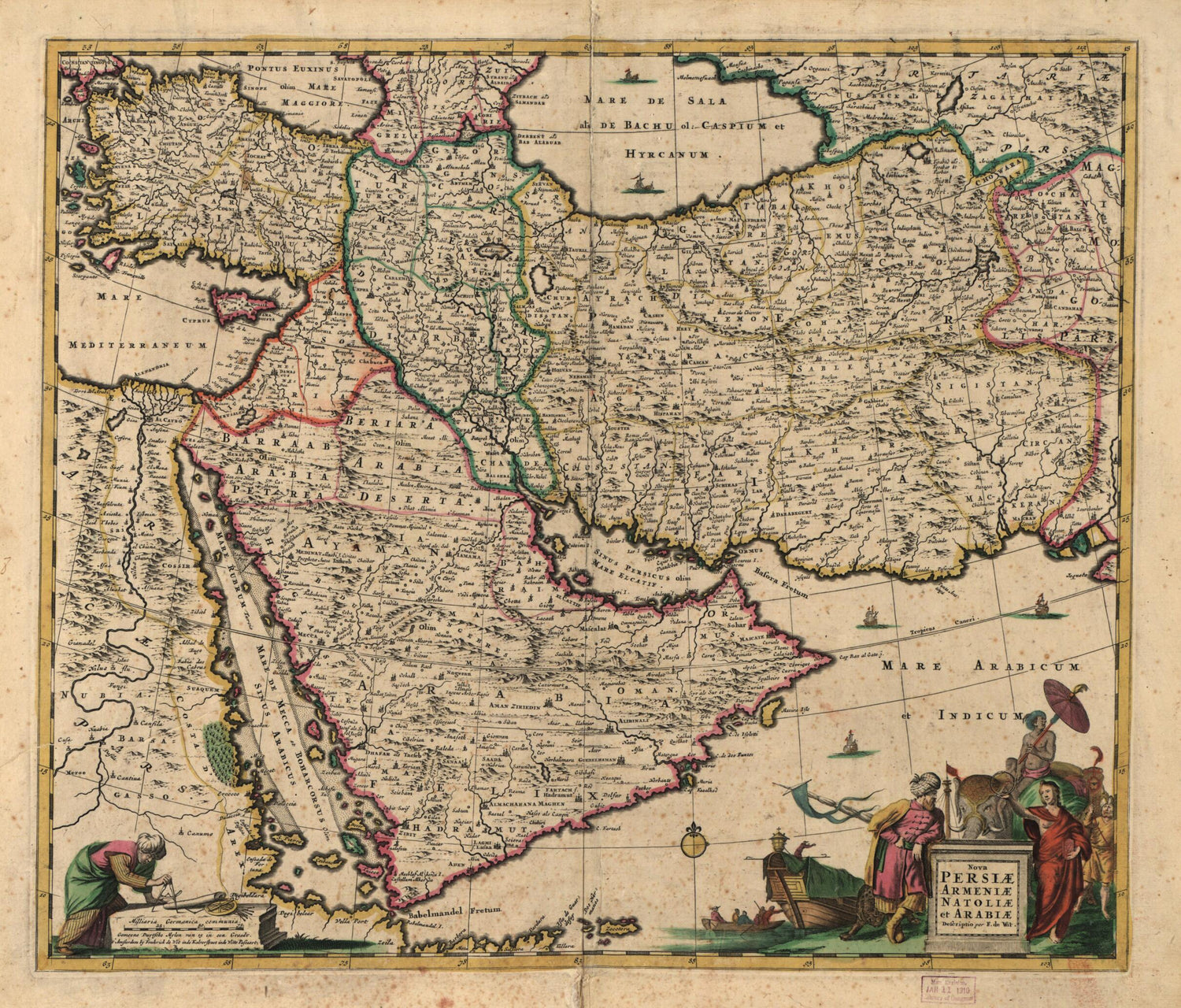 This old map of Nova Persiæ, Armeniæ, Natoliæ, Et Arabiæ (Nova Persiae, Armeniae, Natoliae, Et Arabiae) from 1666 was created by Frederik De Wit in 1666